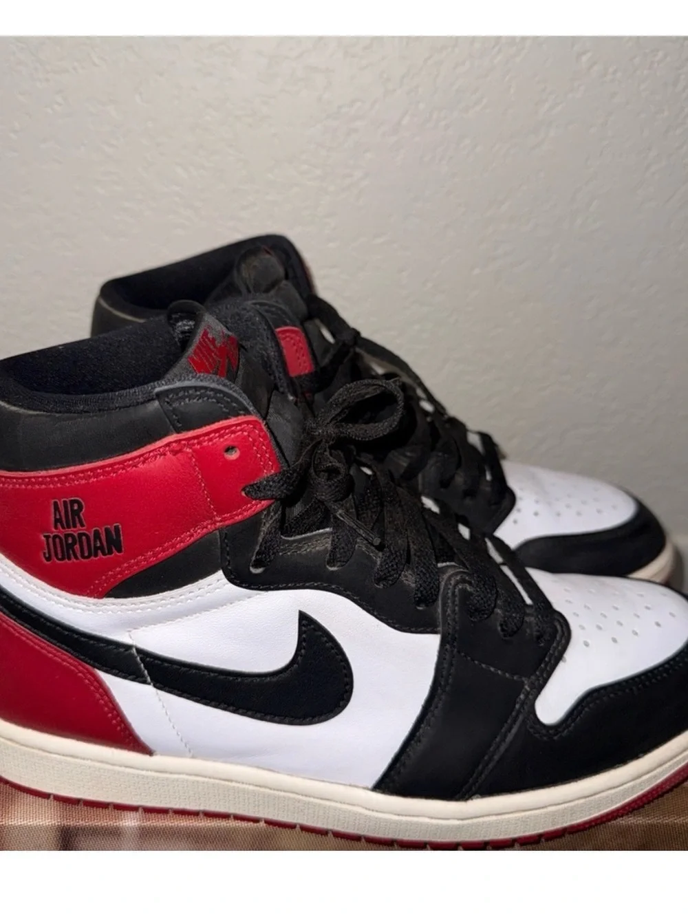 Jordan Men’s High-Top Sneakers in Black/White/Red